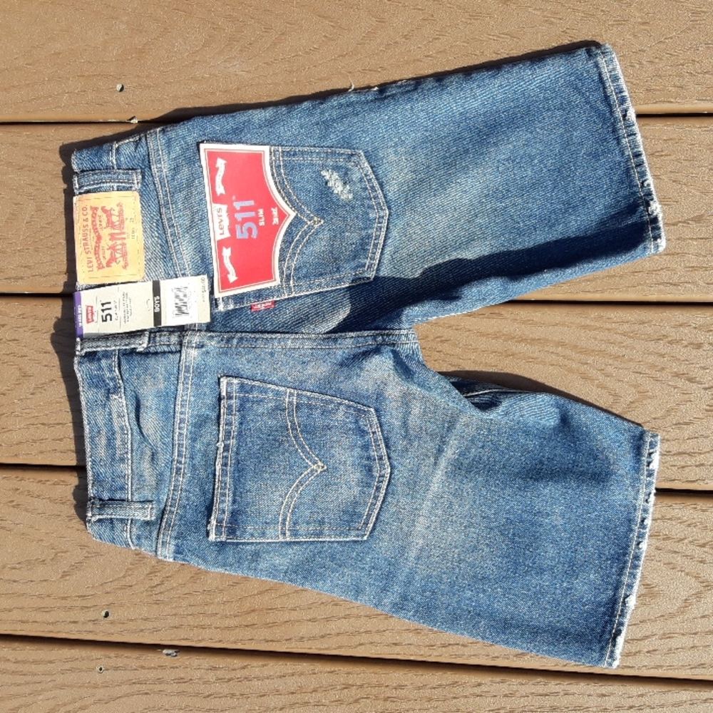 Levi's Boys 511 Slim Short size 10 Reg 25 w Destructed